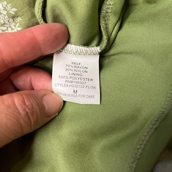 Heperus Green Floral Smocked Puff Sleeve Mini Dress – Size M - Picture 12 of 13